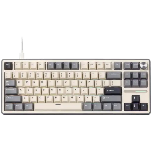 Геймърска клавиатура ROYAL KLUDGE R87Pro Half Grey Gaming Keyboard Creamy switch