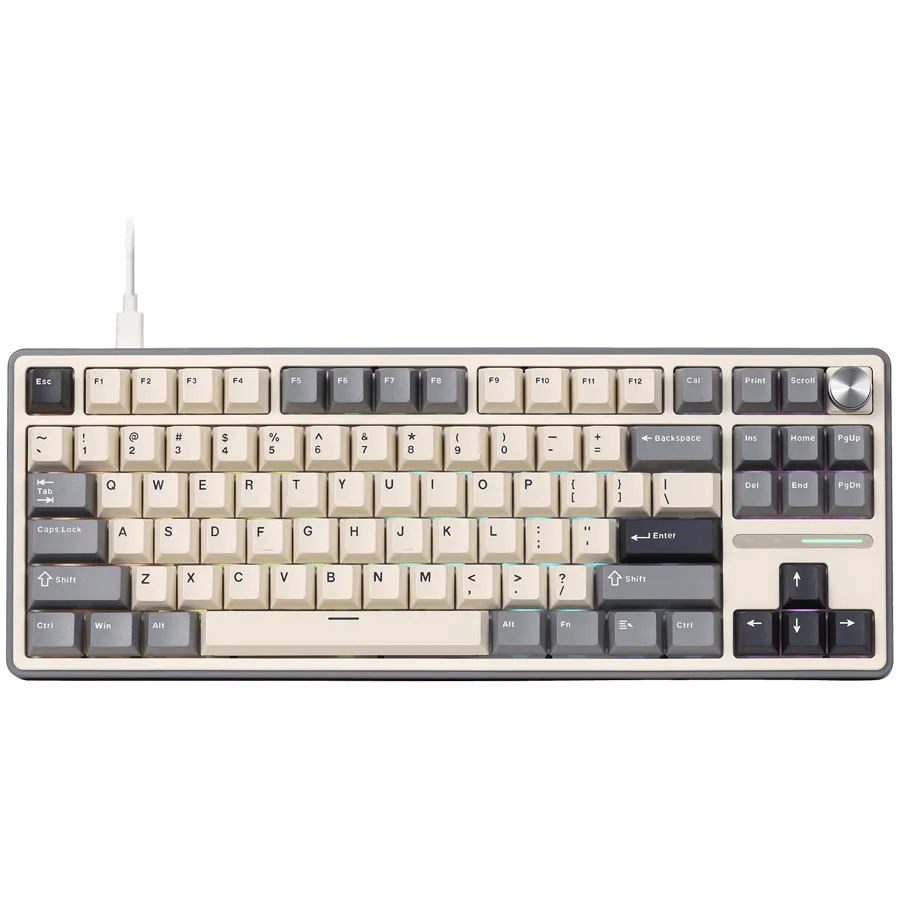 Геймърска клавиатура ROYAL KLUDGE R87Pro Half Grey Gaming Keyboard Creamy switch