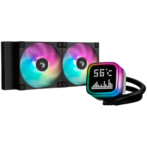 Охладител за процесор Охладител DeepCool LP240 240mm CPU Liquid Cooler 2x120mm ARGB PWM Fans Dot-matrix Screen Anti-Leak