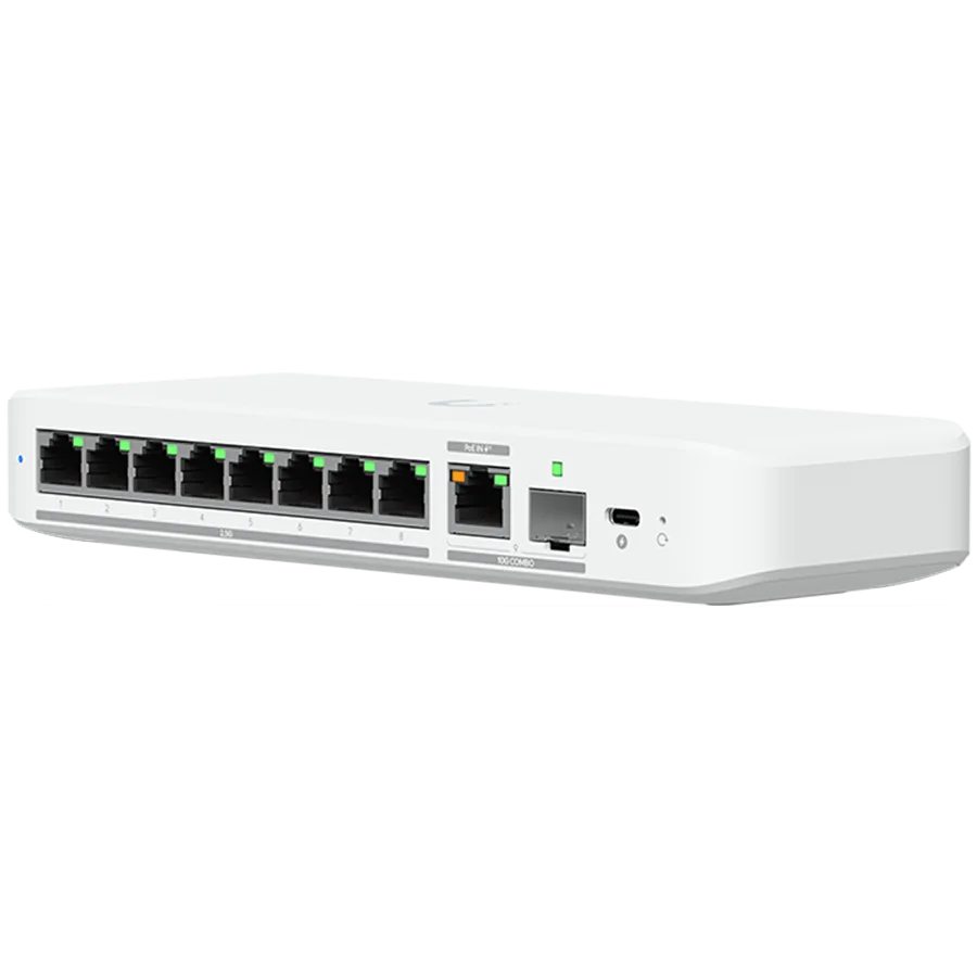 Kомутатор Ubiquiti switch USW-FLEX-2.5G-8-POE 8-port 2.5 GbE PoE++ 10 GbE PoE+++ input port for power / SFP+ port