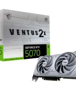 Видео карта MSI Video Card Nvidia GeForce RTX 5070 12G VENTUS 2X OC WHITE 12GB GDDR7 192bit Effective Memory Clock: 2800