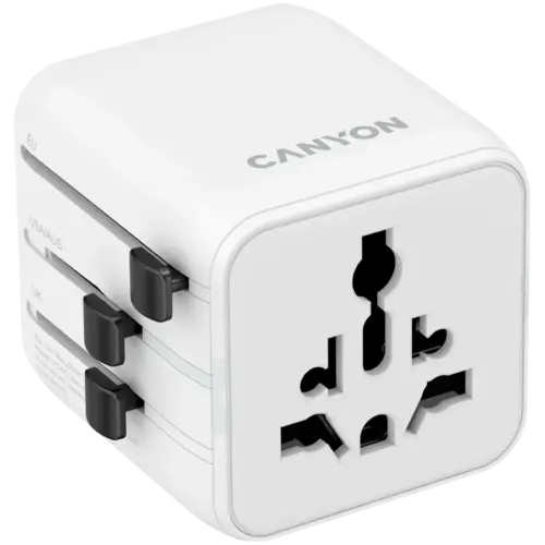 Зарядно за мобилен телефон CANYON Travel Adapter OnTour One EU/UK/US/AUS