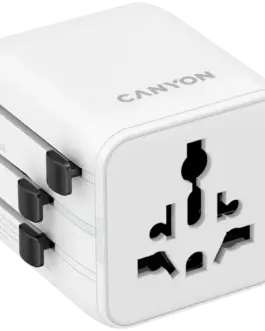 Зарядно за мобилен телефон CANYON Travel Adapter OnTour One EU/UK/US/AUS