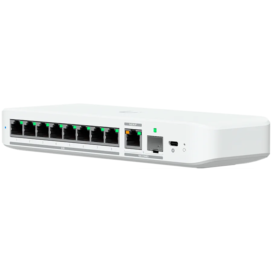 Kомутатор Ubiquiti switch USW-Flex-2.5G-8-EU 8-port 2.5 GbE ports 10 GbE PoE+ input port for power / SFP+ port