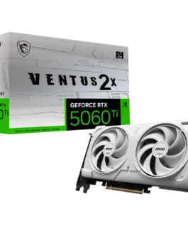 Видео карта MSI Video Card NVIDIA GeForce RTX 5060 Ti 16G VENTUS 2X WHITE PLUS 16GB GDDR7 128-bit 2587 MHz Boost 4608 CU
