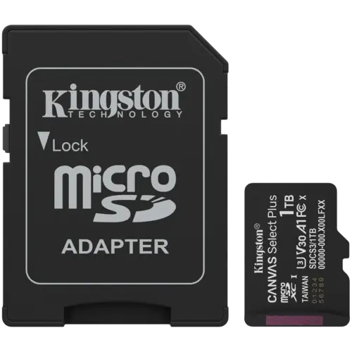 Карта памет Kingston 1TB microSDXC Canvas Select Plus Gen3 150MB/s A1 Card + Adapter
