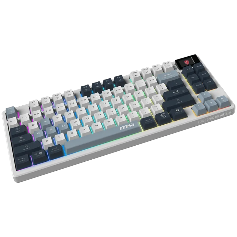 Геймърска клавиатура MSI FORGE GK600 TKL WIRELESS SKY - Hot-Swappable Mechanical Switches, PBT Keycaps, Sound-Dampening Foam and Gaskets, Integrated Display, RGB LED, 2.4GHz, BT, USB-C - Image 35