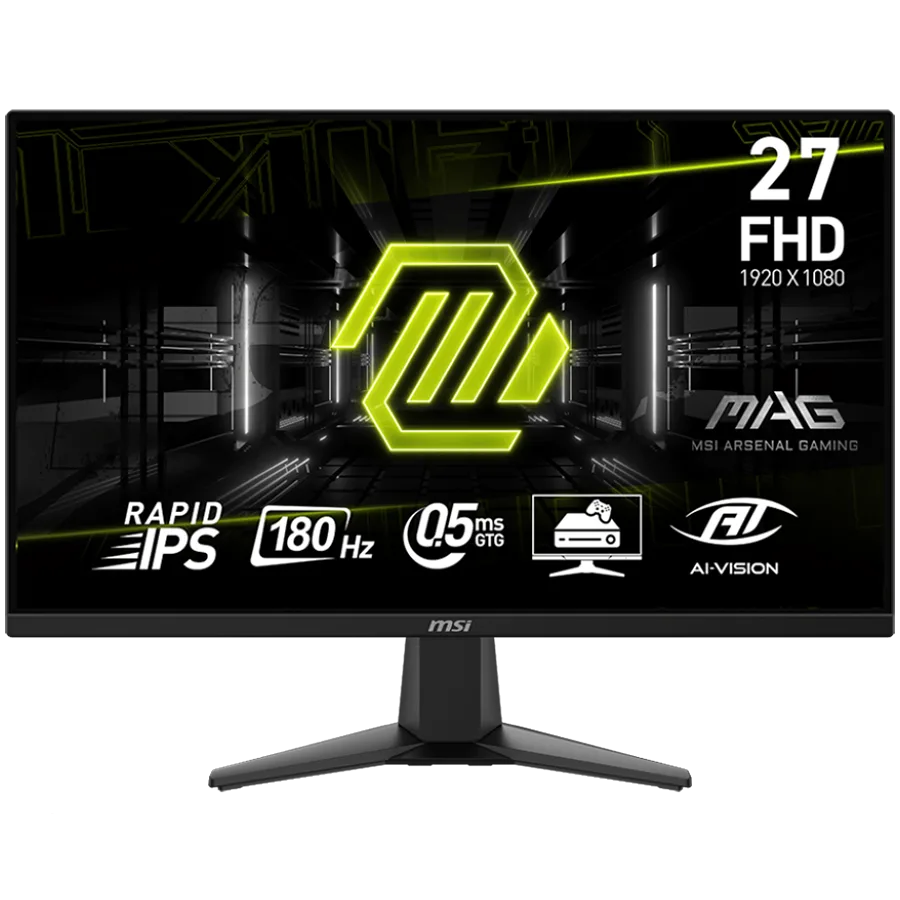 Монитор MSI MAG 275F Gaming Monitor 27" 180Hz FHD (1920x1080) 16:9 Rapid IPS 0.5ms 250nits 1000:1 178/178 AMD FreeSync 1