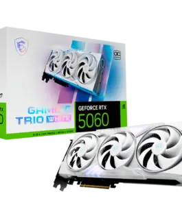 Видео карта MSI Video Card NVIDIA GeForce RTX 5060 8G GAMING TRIO OC WHITE 8GB GDDR7 128-bit 2640 MHz Boost 3840 CUDA Co