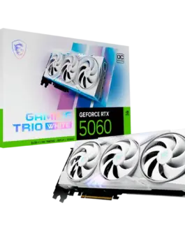 Видео карта MSI Video Card NVIDIA GeForce RTX 5060 8G GAMING TRIO OC WHITE 8GB GDDR7 128-bit 2640 MHz Boost 3840 CUDA Co