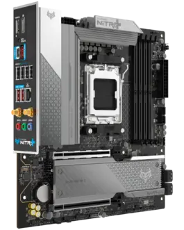 Alternative view of Дънна платка SAPPHIRE AMD B850M AM5 NITRO+ Ryzen R9/R7/R5, 4x DDR5 8000MHz, PCIE 5.0 x 16, 1x M.2 Gen5, 1x M.2 Gen4, LAN 2.5 Gbps, WIFI6, USB, Micro-ATX