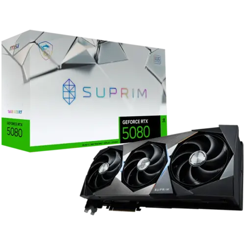 Видео карта MSI Video Card Nvidia RTX 5080 16G SUPRIM SOC (16GB GDDR7/256bit PCI-E Gen5 3x DP 2.1 1x HDMI 2.1 1x 16-pin