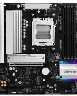 Alternative view of Дънна платка ASROCK MB Desktop A620AM Pro RS, AM5, 4x DDR5, 1x PCIe 4.0 x16, 1x PCIe 3.0 x16, 2x Hyper M.2(PCIe Gen4x4), 1x Ultra m.2, 2x SATA3 6.0 Gb/s, 1x HDMI, 1x DP, 1x Gbit LAN, 5x USB 3.0, 2x USB-C, 6x USB 2.0, Micro ATX