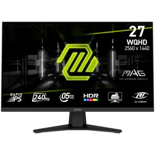 Монитор MSI MAG 274QF x24 Gaming Monitor 27" 240Hz WQHD (2560x1440) 16:9 Rapid IPS Anti-glare 0.5ms 250nits 1000:1 178/1