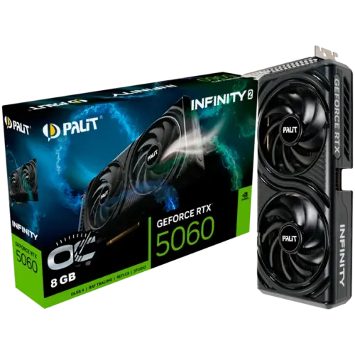 Видео карта PALIT GeForce RTX 5060 Infinity 2 OC 8GB GDDR7 128 bit 1x HDMI 2.1b 3x DP 2.1b 2 Fan 1x 8-pin pwr connector
