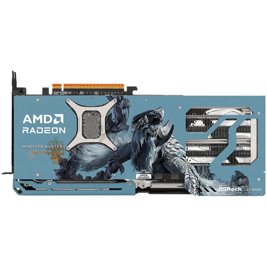 Видео карта ASROCK Video Card AMD Radeon RX 9070 XT Monster Hunter 16GB GDDR6 256-bit, 1x HDMI 2.1b, 3x DP 2.1a, 2x 8-pin PWR connector, PCIe 5.0 x16, recommended PSU 800W, 298 x 131 x 58 mm, 2.9-slot, 90-GA6FZZ-00UANZ - Image 5