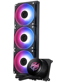 Alternative view of Охладител за процесор Охладител MSI MPG CORELIQUID P13 360, 3x120mm Pre-installed CycloBlade 9 ARGB Daisy Chain Fans, 2.1-inch LCD screen, Copper Base, UNI BRACKET, Intel LGA 1700/1851, AMD AM5/AM4, 5Y Warranty