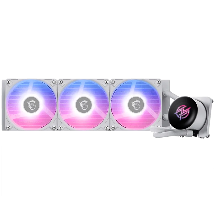 Охладител за процесор Охладител MSI MPG CORELIQUID P13 360 WHITE 3x120mm Pre-installed CycloBlade 9 ARGB Daisy Chain Fan