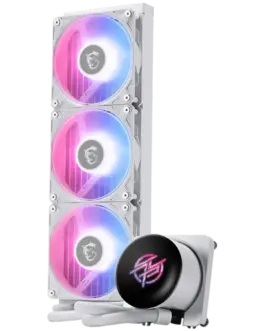 Alternative view of Охладител за процесор Охладител MSI MPG CORELIQUID P13 360 WHITE, 3x120mm Pre-installed CycloBlade 9 ARGB Daisy Chain Fans, 2.1-inch LCD screen, Copper Base, UNI BRACKET, Intel LGA 1700/1851, AMD AM5/AM4, 5Y Warranty