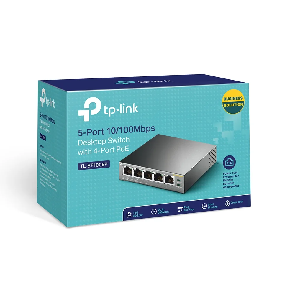 5-портов 10/100Mbps комутатор TP-Link TL-SF1005P с 4-PoE+ порта - Image 81