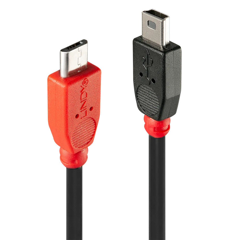 КАБЕЛ USB LINDY - mini USB-B to micro USB-B - 2,0 m - Black - PN 31719 - Image 179