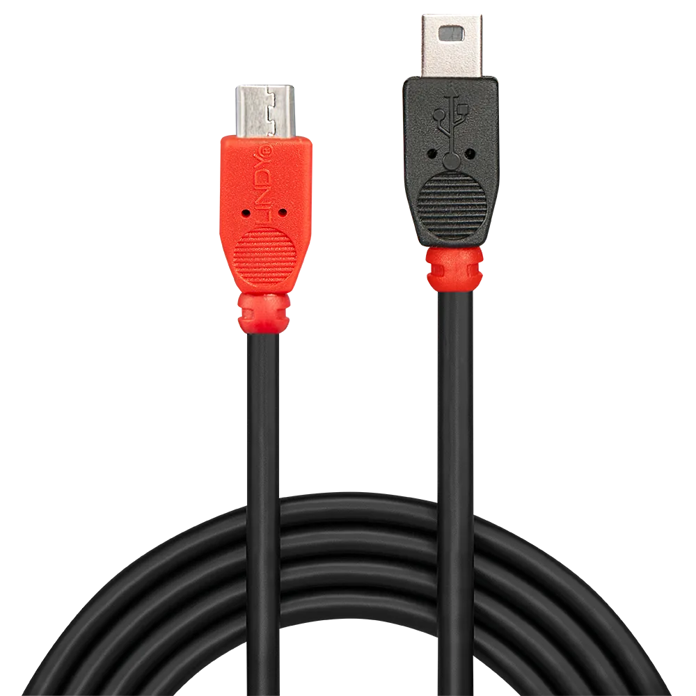 КАБЕЛ USB LINDY - mini USB-B to micro USB-B - 2,0 m - Black - PN 31719 - Image 204