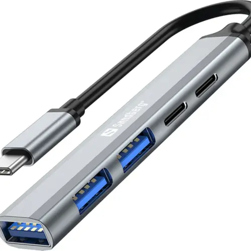 ХЪБ SANDBERG USB-C to 3xUSB-A+2xUSB-C - Gray - PN 336-50