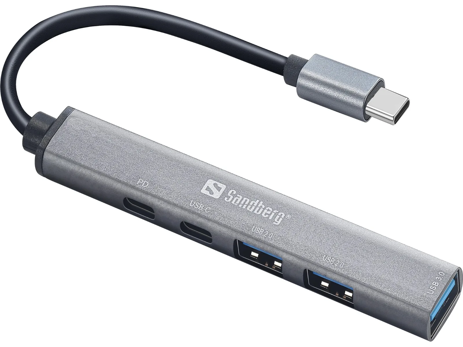 ХЪБ SANDBERG USB-C to 3xUSB-A+2xUSB-C - Gray - PN 336-50 - Image 3