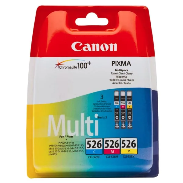 КОМПЛЕКТ 3 ГЛАВИ ЗА CANON PIXMA iP 4850/MG 5150/5250/6150/8150 - MULTI PACK - CMY - 3 ink tanks - /526/ - CLI-526C (CLI5