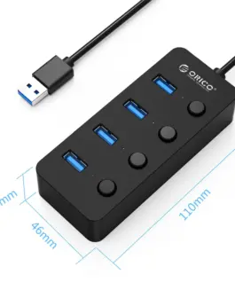 Orico хъб USB3.0 HUB 4 port black