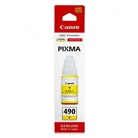 БУТИЛКА МАСТИЛО ЗА CANON PIXMA G1400/G2400/G3400 - /490/ - GI-490Y (GI490Y) - Ink Bottle - Yellow - PN