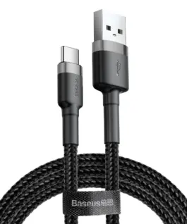 Кабел Baseus Cafule USB-A към USB-C 2м черен