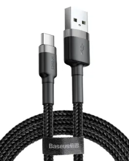 Кабел Baseus Cafule USB-A към USB-C 2м черен