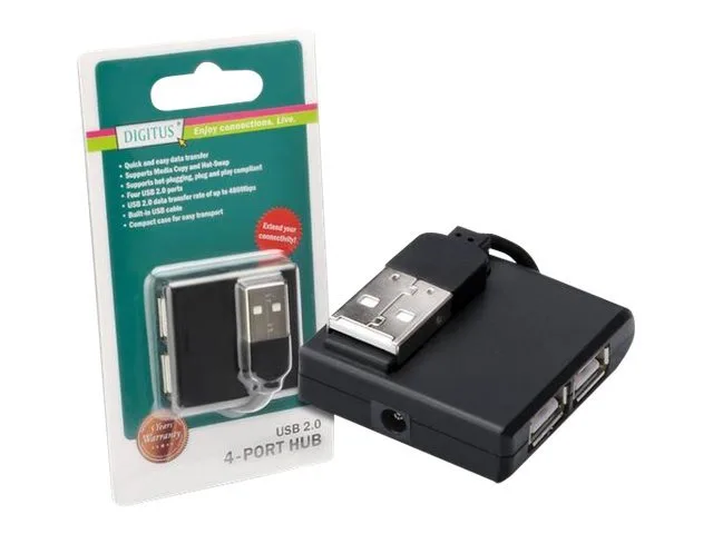 ХЪБ DIGITUS USB 4 Port - гнездо x 4 - USB A щепсел - USB 2.0 - черен - PN DA-70217 - Image 267