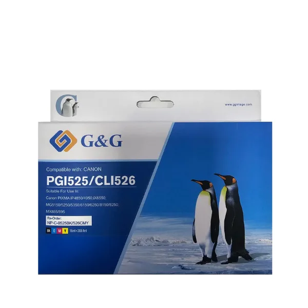 КОМПЛЕКТ 4 ГЛАВИ ЗА CANON PIXMA iP 4850/MG 5150/5250/6150/8150 - WITH CHIPS / С ЧИПОВЕ - PGI-525PGBK/CLI-526C/CLI-526M/C