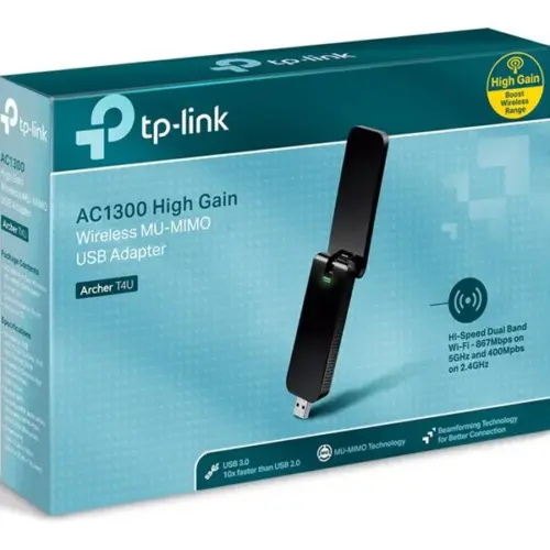 БЕЗЖИЧЕН АДАПТЕР TP-LINK ARCHER T4U – Black – PN