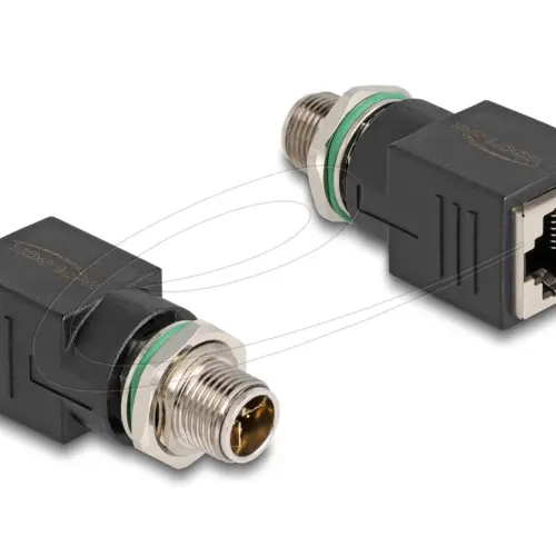 Адаптер Delock X-coded 8 pin мъжко към  RJ45 jack straight