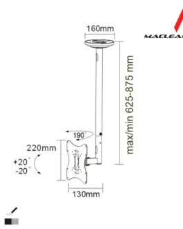 Alternative view of Maclean MC-504B LCD Bracket