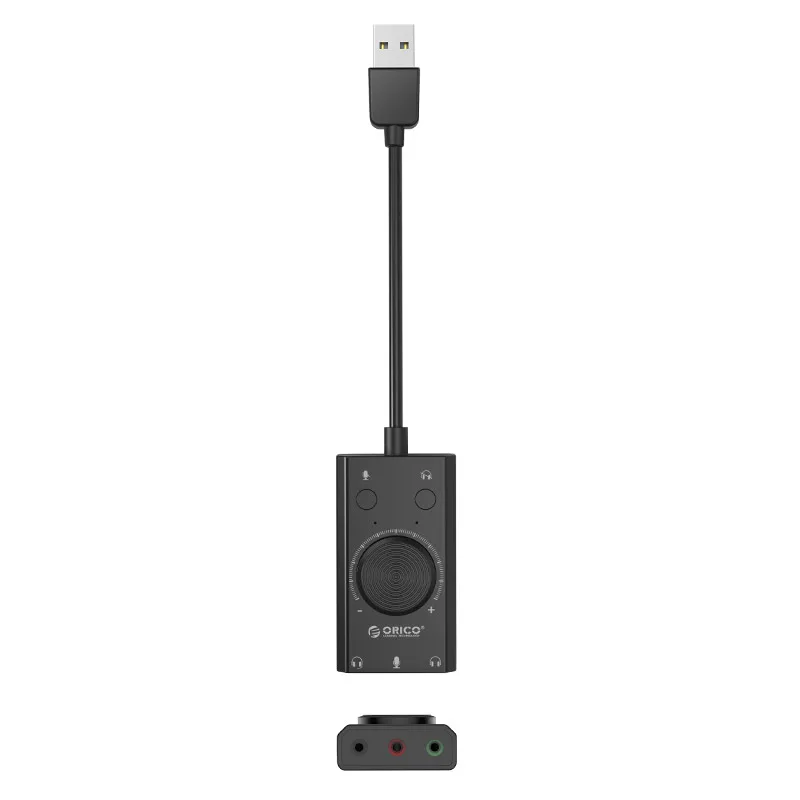 Orico външна звукова карта USB Sound card - 2 headphones, mic, volume - SC2-BK - Image 172