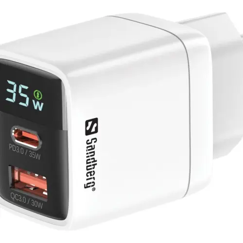 ЗАРЯДНО SANDBERG 2 в 1 - 1xUSB-C 1xUSB 35W - White - PN 441-52