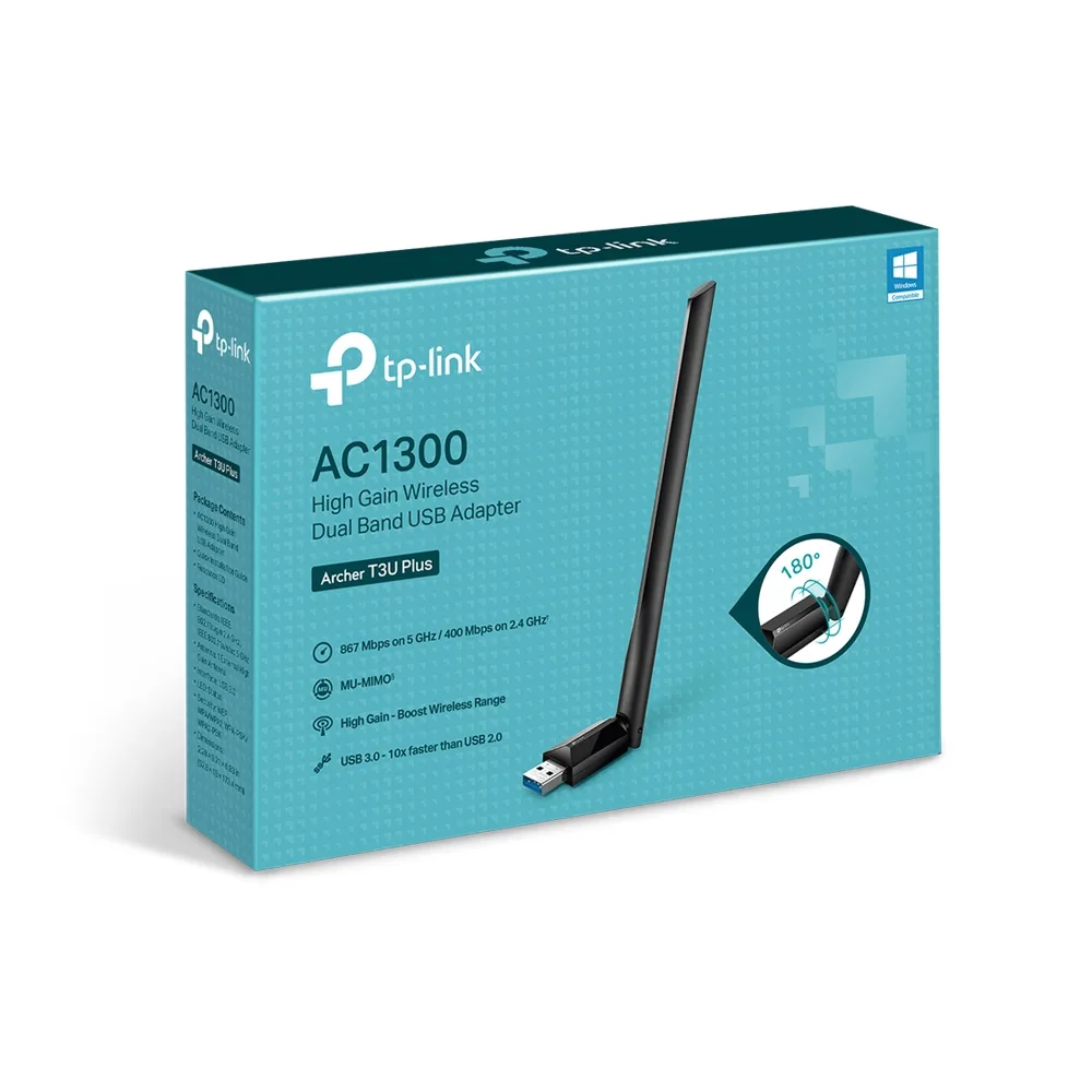 2-лентов безжичен USB адаптер TP-Link Archer T3U Plus AC1300 - Image 21