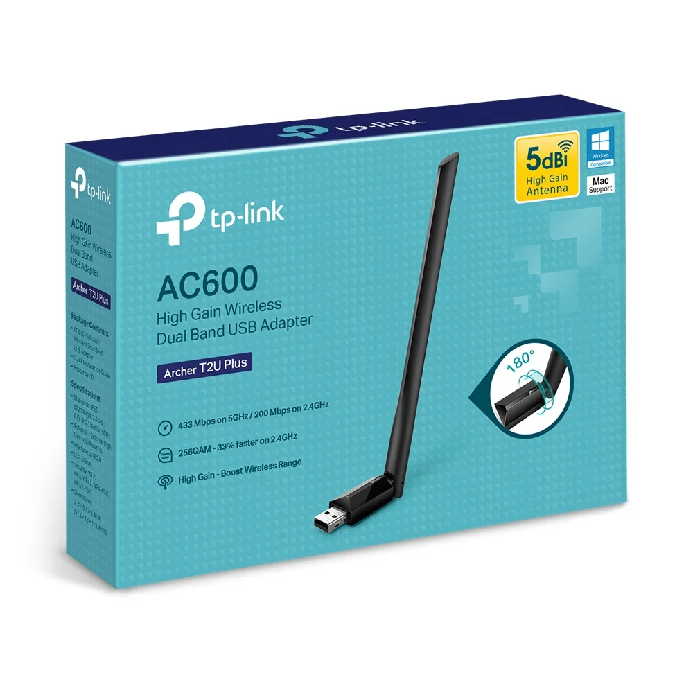 Безжичен USB адаптер TP-Link Archer T2U Plus AC600 - Image 150