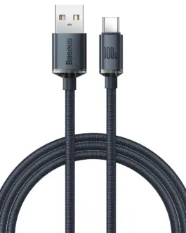 Кабел Baseus CAJY000401 Crystal Shine USB Type A към USB Type C 100W 12м черен