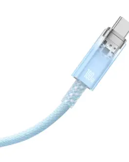 Alternative view of Кабел Baseus Explorer USB към USB-C 100W 2м CATS010503 - син