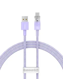 Кабел Baseus Explorer USB към USB-C 100W 2м CATS010505 - лилав