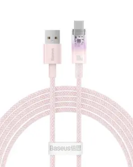 Кабел Baseus Explorer USB към USB-C 100W 2м CATS010504 - розов
