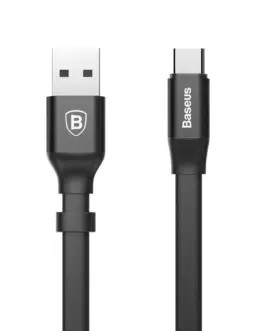 Кабел Baseus Nimble CATMBJ-01 USB Type C - USB-A Quick charge 2A 23см черен