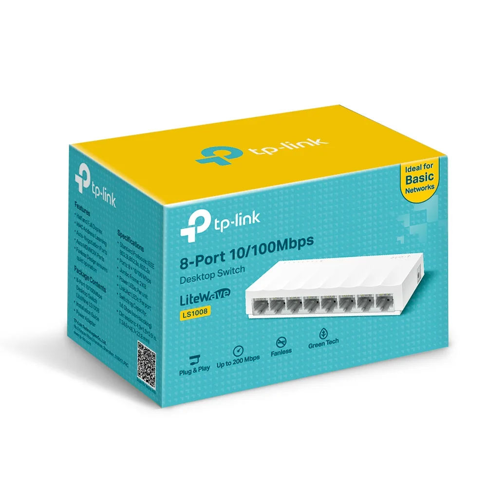 8-портов 10/100 Mbps настолен комутатор TP-Link LS1008 - Image 8