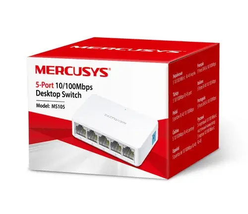 5-портов настолен комутатор Mercusys MS105 10/100 Mbps
