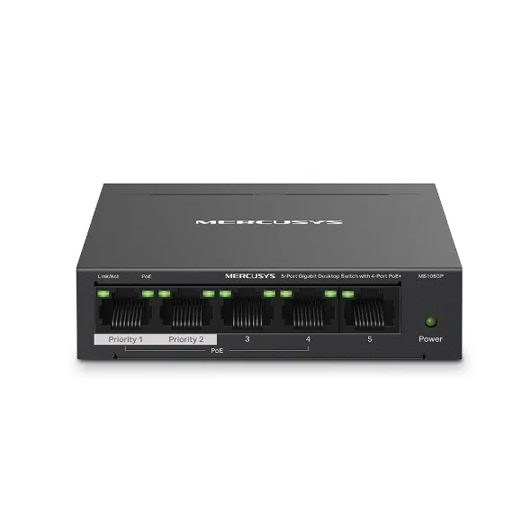 5-портов настолен комутатор Mercusys MS105GP със 4 PoE+ порта - Image 22